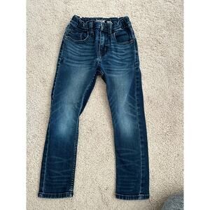 Cat and Jack boys taper stretch dark blue jeans, size 6